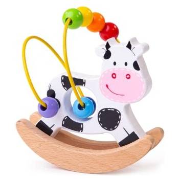 Bigjigs Toys Люлееща се кравичка с мъниста (bb072)