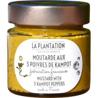 La Plantation Francouzská hořčice s třemi Kampotskými pepři 120 g – Zboží Dáma