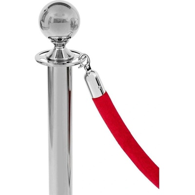 Въже със закопчалка Velor, хром, 160 cm, червено (5040140039)