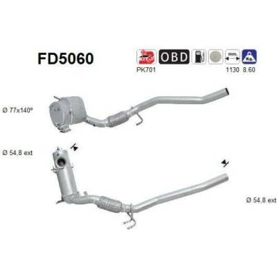 Filtr sazových částic, výfukový systém AS FD5060