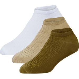 DKNY Mens 3 Pack Trainer Liners Leif - White/Khak/Oliv