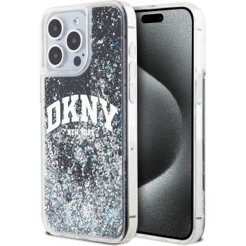 Image 1 of DKNY Liquid Glitter Arch Logo Case - дизайнерски кейс с висока защита за iPhone 14 Pro Max (черен)