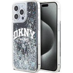DKNY Liquid Glitter Arch Logo Case - дизайнерски кейс с висока защита за iPhone 14 Pro Max (черен)
