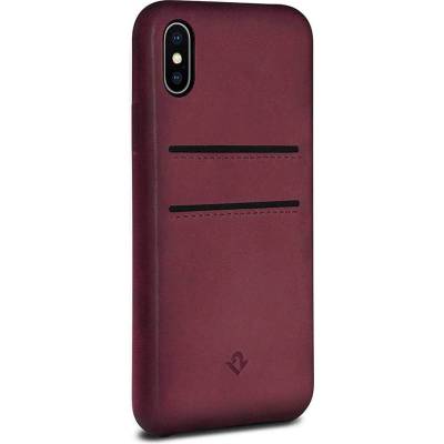 Twelve South Relaxed Wallet Leather Clip - кожен (естествена кожа) кейс за iPhone XS, iPhone X (бордо)