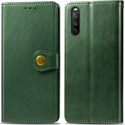 PROTEMIO 33163 LEATHER BUCKLE Peňaženkový obal Sony Xperia 10 III zelený – Zboží Živě