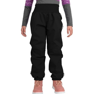 Unuo Dětské softshellové oteplovačky s fleecem Plus Černá Kouzelné květiny