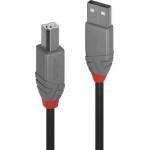 Lindy LNY-36674 : : USB 2.0 кабел, Anthra Line, Type A-B, M-M, черен, 3.0 м (LNY-36674)