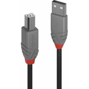 Lindy LNY-36674 : : USB 2.0 кабел, Anthra Line, Type A-B, M-M, черен, 3.0 м (LNY-36674)