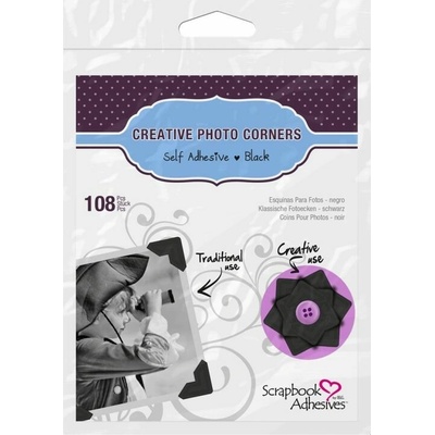 Scrapbook Adhesives Samolepicí rohy na fotky černé 108 ks