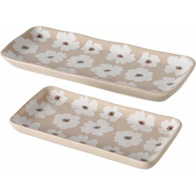 Boltze Keramické květinové talíře, 13 - 15 cm, CANEA
