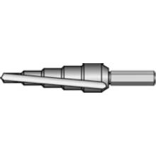 Bučovice Tools B643012 | Stupňovitý vrták - bit 1/4", rýchlorezná oceľ, priemer 4-12 mm