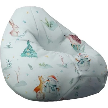 Image 1 of Pufrelax Калъф за пуф круша, 320л. , Nirvana Grande - Winter Wonderland, (Не съдържа пълнеж), водоустойчив, принт