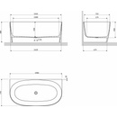 Omnires Valencia M+ 148x77 cm VALENCIA148SWPBM