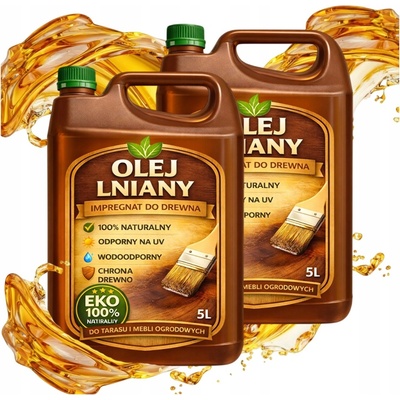 LNĚNÝ OLEJ 10L Impregnace na Dřevo EKO Přírodní Terasa Nábytek