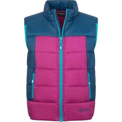 TROLLKIDS Детски синтетичен елек Trollkids Kid's Hardanger Vest Synthetic vest - Madeira Blue / Bright Berry / Dark Turquoise - размер 110 (EU) (703-4663-0214)