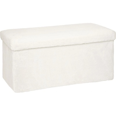 Atmosphera Úložný puf Ezzio, látka s boucle efektem, 78 x 38 x 38 cm bílá