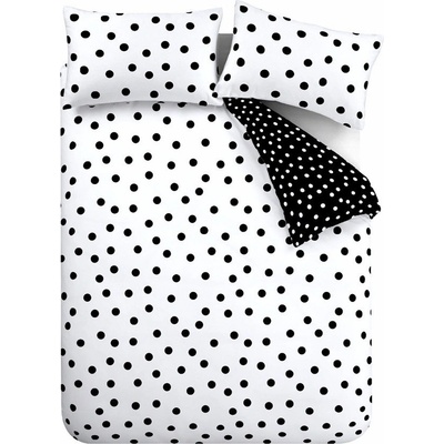 Catherine Lansfield Черно-бял единично спално бельо 135x200 cm Polka Dot - Catherine Lansfield (BD/61275/W/SQS/BKW)