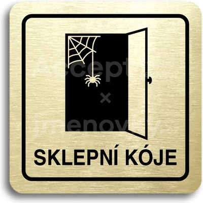 ACCEPT Piktogram sklepní kóje - zlatá tabulka - černý tisk