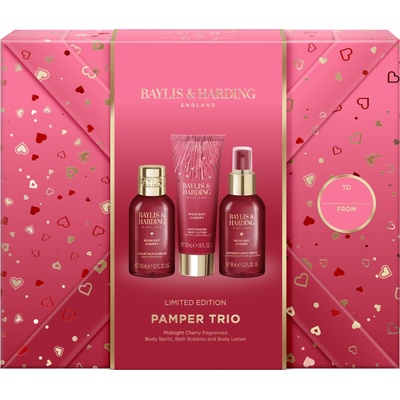 Baylis & Harding Midnight Cherry pena do kúpeľa 100 ml + telový sprej 100 ml + telové mlieko 50 ml