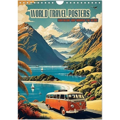 Calvendo World Travel Posters - Nostalgic Trip Around the Globe (Wall Calendar 2026 DIN A4 portrait), CALVENDO 12 Month Wall Calendar | Calvendo, Renate Utz