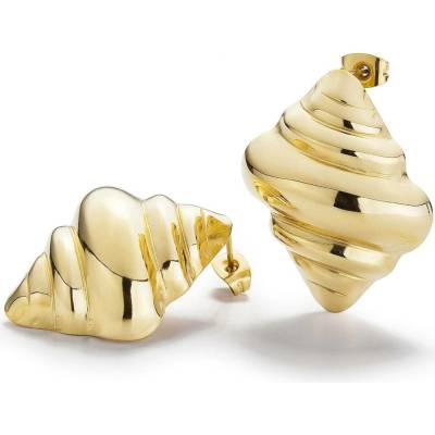 Evolution Group Pavona Originální pozlacené náušnice z oceli CROISSANT