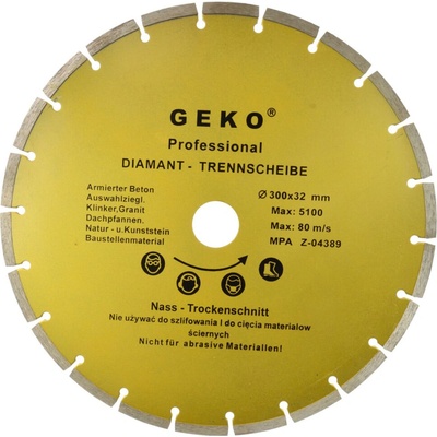 Diamantový kotúč segmentový 300 x 32 x 3,3 mm, GEKO