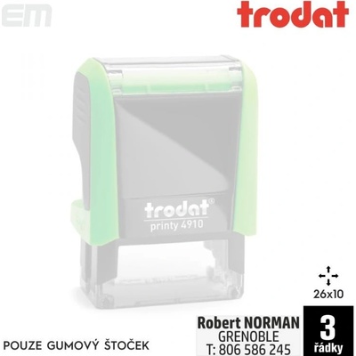 Trodat 4910 [ 26 x 10 mm pouze gumový štoček – Zboží Živě