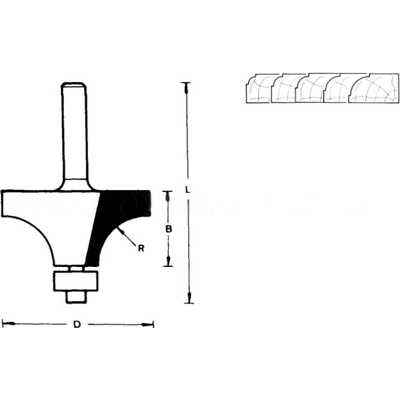 HIKOKI ZAOBĽOVACIA FRÉZA S LOŽISKOM 754094