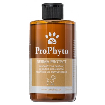 Prophyto DERMA PROTECT е течен шампоан за кучета с растителни екстракти, подходящ при себорея, 250 мл - Гърция - PFDERMA