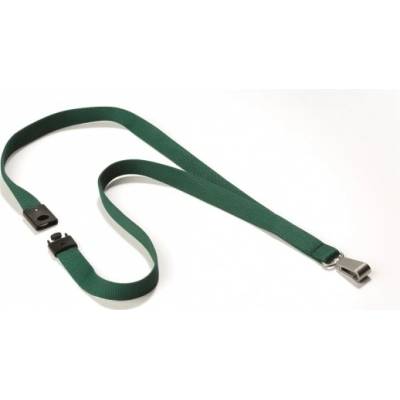 Snúrka na krk Závesný remienok DURABLE SOFT COLOUR 15mm tmavozelený 10ks