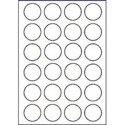 CDRmarket ETR0ECO4545kA4100 samolepiace etikety 45 mm, 24 etiket, A4, 100 listů, kulaté, biela