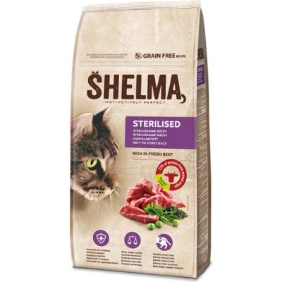 SHELMA Cat Sterilised Beef hovädzie 8 kg