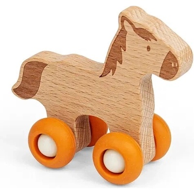 ΩBigjigs Toys Domáce zvieratá na kolieskach Kôň
