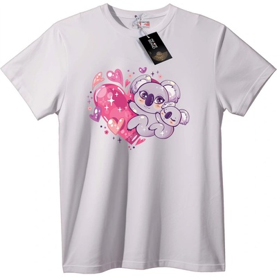 NOONEBRAND Тениска Сладко Коала със Сърце - XXS, Black