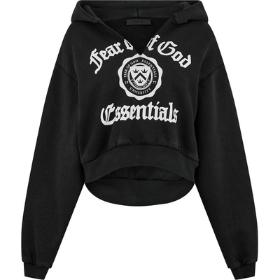 Fear of god essentials Суичър FEAR OF GOD ESSENTIALS Women's V-Neck Pull Over Relaxed Fit Hoodie - Black