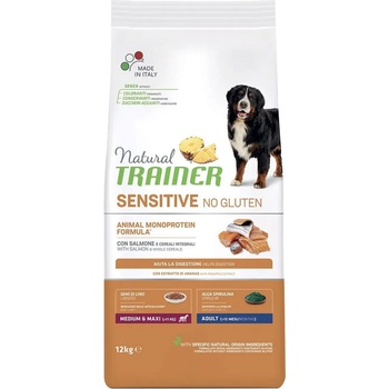 Natural Trainer Natural SENSITIVE Без Глутен Възрастни Средни / Макси Сьомга 12 кг