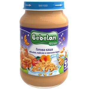 Bebelan Млечна каша Bebelan Puree - Ябълки, кайсии и овесени ядки, 190 g (7004) - baby