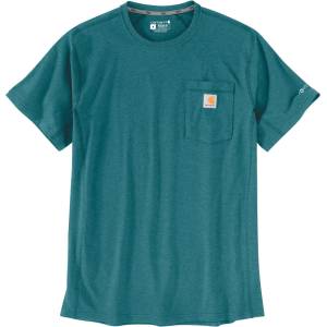 Carhartt Мъжка тениска Carhartt Force Pocket S/S T-Shirt - Harbor Teal Heather - размер XL (216-5775-1414)