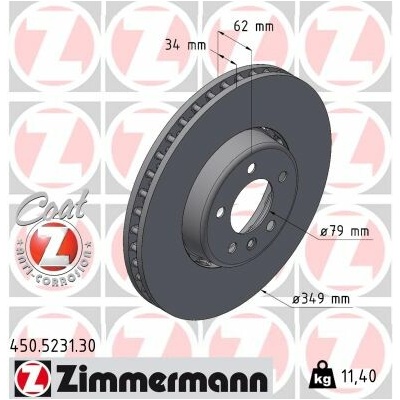 Brzdový kotúč ZIMMERMANN FORMULA S 450.5231.30