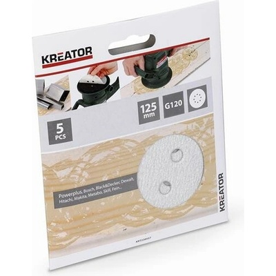 Brúsny papier Kreator KRT230557 125mm na farbu G120, 5ks