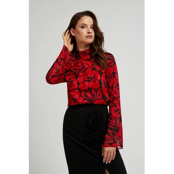 Moodo Черна риза Moodo с цветален принт и широки ръкави Moodo | Cheren Cherven | ЖЕНИ | XS