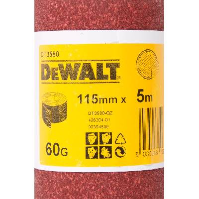 Шкурка DeWALT на ролка 5 м x 115 мм, P80 DT3581 (DT3581)