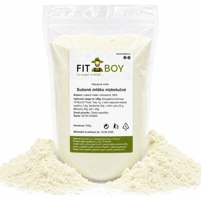Fitboy Sušené mlieko nízkotučné 500 g