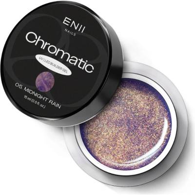Enii Nails Chromatic Builder Uv Led gel 05 Midnight Rain glittrový stavební gel 15ml