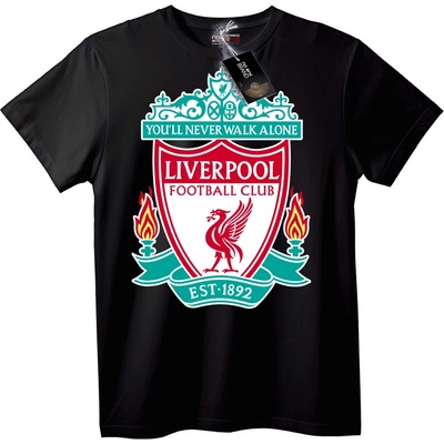 NOONEBRAND Тениска Liverpool FC - You'll Never Walk Alone - L, Black
