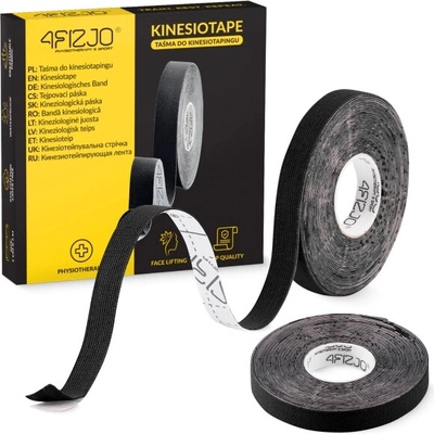 4FIZJO Kinesio tejpovacia páska čierna 5 m x 1 cm