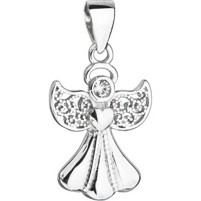 Evolution Group Pavona Stříbrný přívěsek s krystalem Swarovski Andělíček 34262.1
