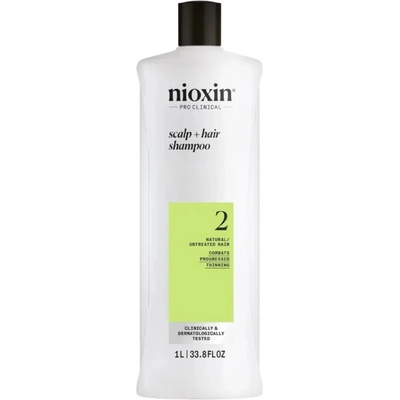 Nioxin šampon pro jemné a znatelně řídnoucí vlasy System 2 Cleanser For Fine Hair Noticeably Thinning Hair 1000 ml