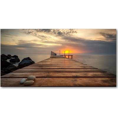 Foto obraz sklo tvrzené Drevené mólo 100x50 cm