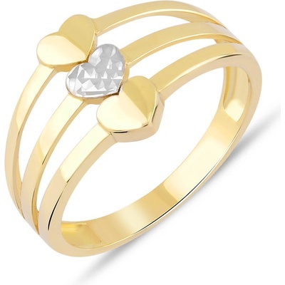 Lillian Vassago Prsten zdobený srdíčky kombinované zlato LLV06 GR204YW